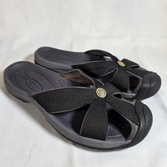 Keen Shoes - Keen Bali Womens 8 Black Webbing Slide Sandals Closed Toe Sport Shoes Outdoors